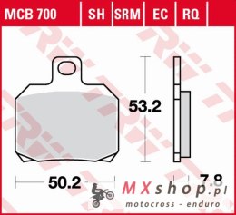 TRW ZF KLOCKI HAMULCOWE KH266 ORGANIC SPORT DUCATI HYPERMOTARD 950 '19-, 1000/1200 MULTISTRADA, V4 PANIGALE '18-, KTM RC8 1190 '