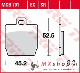 TRW ZF KLOCKI HAMULCOWE KH268 ECO ORGANIC YAMAHA NS 50 AEROX '13-, YQ 50 AEROX '97-'12,PRZÓD, YAMAHA EW 50 SLIDER '00-'06, MBK 3