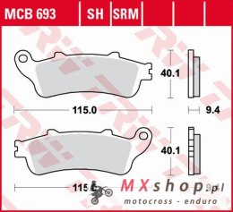 TRW ZF KLOCKI HAMULCOWE KH281 SINTER HONDA FES 125/150 PANTHEON '98-'06, FES 250 FORESIGHT '98-'05 PRZÓD