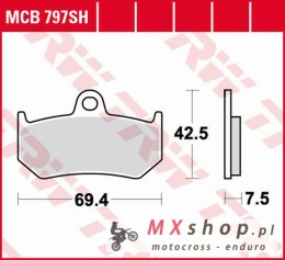 TRW ZF KLOCKI HAMULCOWE KH320 SINTER STREET MV AUGUSTA F4 BRUTALE/STRADA/SPR 750 '00-'05, F3 800RC/RR '16-, BRUTALE 910 '05-'09,