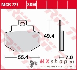 TRW ZF KLOCKI HAMULCOWE KH321 ORGANIC BENELLI ADIVA 125/150 '00-'06, PIAGGIO GTX/HEXAGON 125 '00-'03, VESPA GTS '07-, GTV 125 '0