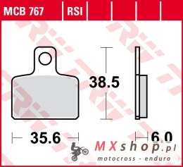 TRW ZF KLOCKI HAMULCOWE KH351 ORGANIC GAS GAS TXT 125/200/250/280/300 '04-'11, SHERCO TRIALS 125/250/290/320 '06-, HONDA COTA 30