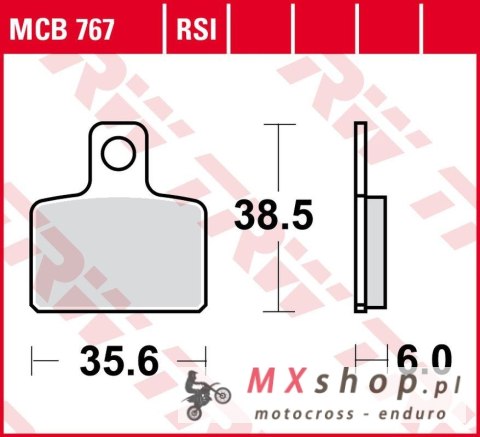 TRW ZF KLOCKI HAMULCOWE KH351 ORGANIC GAS GAS TXT 125/200/250/280/300 '04-'11, SHERCO TRIALS 125/250/290/320 '06-, HONDA COTA 30 TRW ZF KLOCKI HAMULCOWE KH351 ORGANIC GAS GAS TXT 125/200/250/280/300 '04-'11, SHERCO TRIALS 125/250/290/320 '06-, HONDA COTA 30