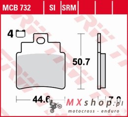 TRW ZF KLOCKI HAMULCOWE KH355/4 ORGANIC SYM GTS JOYMAX/VOYAGER 125 '05-, FIRENZE 250 '06-'07, VOYAGER 250 '05-, PRZÓD