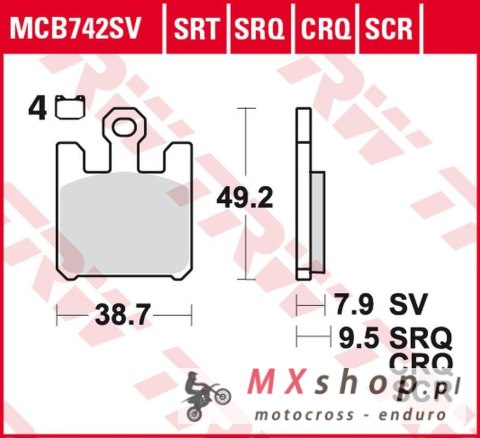 TRW ZF KLOCKI HAMULCOWE KH369/4 CARBON RACING KAWASAKI ZX-6RR 600, ZX-6R 636 '03-'06, ZX-10R '04-'07, ZX-12R '04-'06, SUZUKI GSX TRW ZF KLOCKI HAMULCOWE KH369/4 CARBON RACING KAWASAKI ZX-6RR 600, ZX-6R 636 '03-'06, ZX-10R '04-'07, ZX-12R '04-'06, SUZUKI GSX