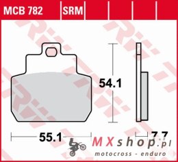 TRW ZF KLOCKI HAMULCOWE KH425 ORGANIC PIAGGIO MP3 125 '07-'08, X8 125 '06-'08, X8 150 '05-'08 TYŁ