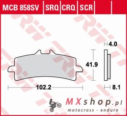 TRW ZF KLOCKI HAMULCOWE KH447 SINTER CARBON APRILIA RSV4, V4 TUONO '15-, BMW HP4 1000 '12-'16, DUCATI DIAVEL 1200 '11-18, HONDA 