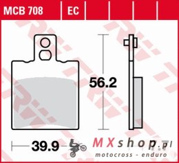 TRW ZF KLOCKI HAMULCOWE KH47 ORGANIC APRILIA LEONARDO 125/150 '96-'99, SYM JET 50 '07-'15, CAGIVA CUCCIOLO 50 '97-, PRZÓD