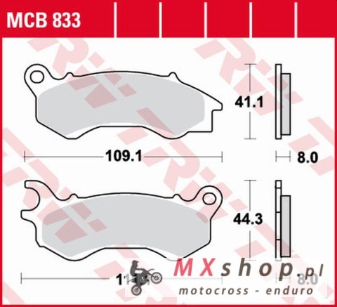 TRW ZF KLOCKI HAMULCOWE KH603 ORGANIC HONDA NSC 50/110 '12-, PCX 125/150 '10-, KYMCO PEOPLE 125 '16-, PEUGEOT DJANGO 50/125/150 TRW ZF KLOCKI HAMULCOWE KH603 ORGANIC HONDA NSC 50/110 '12-, PCX 125/150 '10-, KYMCO PEOPLE 125 '16-, PEUGEOT DJANGO 50/125/150