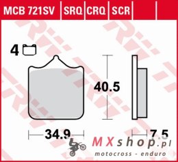 TRW ZF KLOCKI HAMULCOWE KH604/4 CARBON RACING APRILIA RSV 1000 MILE/R '01-'03, RSV 1000R '04-'10, DUCATI 748/749/996/998/999 '01
