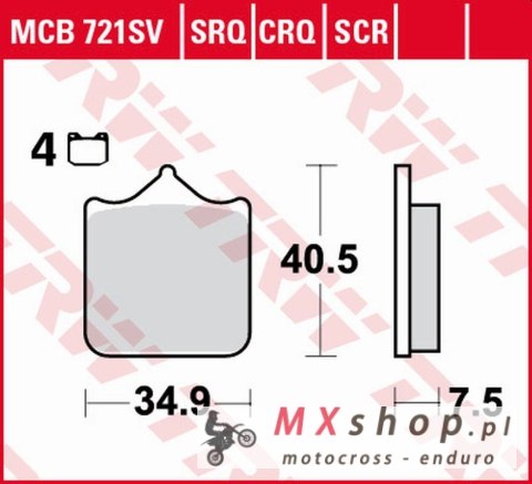 TRW ZF KLOCKI HAMULCOWE KH604/4 SINTER TRACK APRILIA RSV 1000 MILE/R '01-'03, RSV 1000R '04-'10, DUCATI 748/749/996/998/999 '01- TRW ZF KLOCKI HAMULCOWE KH604/4 SINTER TRACK APRILIA RSV 1000 MILE/R '01-'03, RSV 1000R '04-'10, DUCATI 748/749/996/998/999 '01-