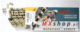 CZ ŁAŃCUCH NAPĘDOWY 420 MX (110 OGNIW) ZŁOTY (MOTOCROSS DO 85 CCM) (22,0 KN) + ZAPINKA