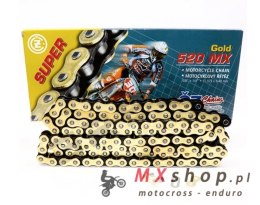 CZ ŁAŃCUCH NAPĘDOWY 520 MX (120 OGNIW) ZŁOTY (MOTOCROSS) DO 450 CCM (35,8 KN) + ZAPINKA