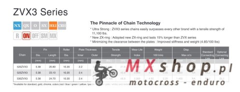 EK ŁAŃCUCH NAPĘDOWY ZVX3 ULTRA SPORT NX-RING 520ZVX3 120 OGNIW KOLOR ZŁOTY (DO 1200CCM) (41,8KN) (MADE IN JAPAN) (ZAKUWKA) EK ŁAŃCUCH NAPĘDOWY ZVX3 ULTRA SPORT NX-RING 520ZVX3 120 OGNIW KOLOR ZŁOTY (DO 1200CCM) (41,8KN) (MADE IN JAPAN) (ZAKUWKA)