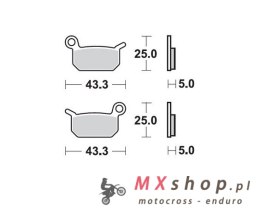 MOTO-MASTER KLOCKI HAMULCOWE KH325 SINTER METAL OEM: 11 (SINTERPRO RACING) KTM SXE -5 ELECTRIC 19- SX 50 09-, SX 65 04-08, HUSQV