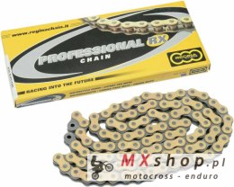 REGINA ŁAŃCUCH NAPĘDOWY 420RX3 (132 OGNIW) MOTOCROSS DO 100 CCM ZŁOTY (ZAPINKA) (124RX3/00E) (BEZ ORINGÓW)