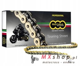 REGINA ŁAŃCUCH NAPĘDOWY 520ZRT (112OGNIW) Z-RING TOURING-STREET DO 750 CCM ZŁOTY (ZAPINKA+ZAKUWKA) (135ZRT/1004)