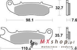 SBS KLOCKI HAMULCOWE KH465 CARBON TECH AJP PR3/PR4/PR5 '13-,DERBI TERRA/CITY CROSS 125 '08-'16, HONDA CRF 250L/M/R '13-, PIAGGIO