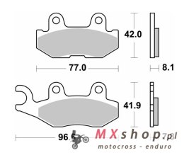 SBS KLOCKI HAMULCOWE KH675 OFF-ROAD SINTER KOLOR ZŁOTY YAMAHA YXC/YXM VIKING WOLVERINE, YXE 850 WOLVERINE '18-'20 PRAWY TYŁ