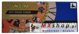 SUNSTAR ŁAŃCUCH NAPĘDOWY 520MXR2-114G MOTOCROSS DO 500 CCM, KOLOR ZŁOTY (38,4KN) (520ERT3) OTWARTY + ZAPINKA - ZASTĘPUJE SS520MX