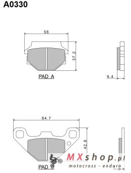 NISSIN 2024/10 KLOCKI HAMULCOWE KH67 PREMIUM SEMI-METALLIC (SPIEK METALICZNY) (ECE R90) (MADE IN JAPAN) (2P-236NS)
