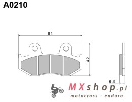 NISSIN 2024/10 KLOCKI HAMULCOWE KH92 / KH323 PREMIUM SEMI-METALLIC (SPIEK METALICZNY) (ECE R90) (MADE IN JAPAN) (2P-223NS)