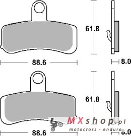 SBS PROMOCJA KLOCKI HAMULCOWE KH457 STREET PERFORMANCE (EXCEL) SINTER KOLOR ZŁOTY PASUJE DO: HARLEY DAVIDSON ROAD KING/FAT BOY/S