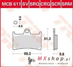 TRW ZF KLOCKI HAMULCOWE KH252 KH380 ORGANIC YAMAHA FZ6 07-10, FZS 600 98-01, MT-07 14-17, TRACER 700 '16-, FZ8 10-16, MT-09 16-,
