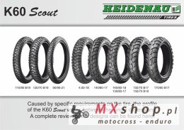 HEIDENAU OPONA 4.00-18 K60 SCOUT 64T TT M/C M+S TYŁ DOT 04/2025