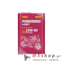MANNOL OLEJ SILNIKOWY 4T MOTORBIKE 15W50 1L ESTER + MA2 SEMISYNTETYK METALOWA PUSZKA (7832) (12)