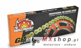 MOTO-MASTER ŁAŃCUCH NAPĘDOWY GP-420 MX PROFESSIONAL MOTOCROSS RACING CHAIN BEZ ORINGÓW KOLOR ZŁOTY (134 OGNIW, ZAPINKA W ZESTAWI