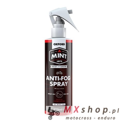 OXFORD MINT ANTIFOG SPRAY - ZAPOBIEGA PAROWANIU SZYBKI 250ML