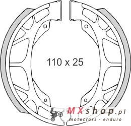 BRENTA SZCZĘKI HAMULCOWE DAELIM / HONDA / KYMCO / PEUGEOT / SYM (110x25mm) (FT 01200)