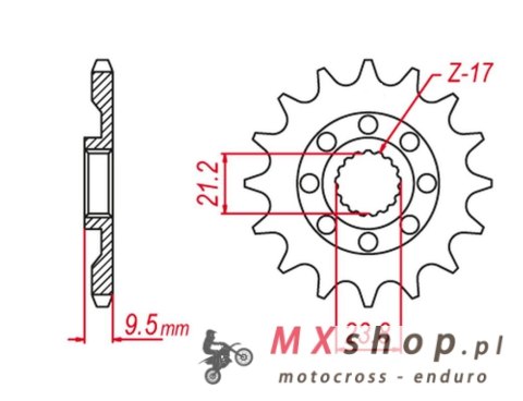 GROSSKOPF WYPRZEDAŻ ZĘBATKA PRZEDNIA 2133 13 SUZUKI RMZ 450 '05-'12, RMX 450 '10-'19 (JTF1441.13)