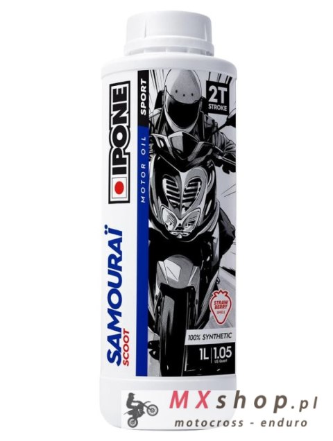 IPONE SAMOURAI SCOOT 2T OLEJ DO MIESZANKI 100% SYNTHETIC 1L (ZAPACH TRUSKAWKOWY) (AKC) (15) ZASTĘPUJE 800118 IPONE SAMOURAI SCOOT 2T OLEJ DO MIESZANKI 100% SYNTHETIC 1L (ZAPACH TRUSKAWKOWY) (AKC) (15) ZASTĘPUJE 800118