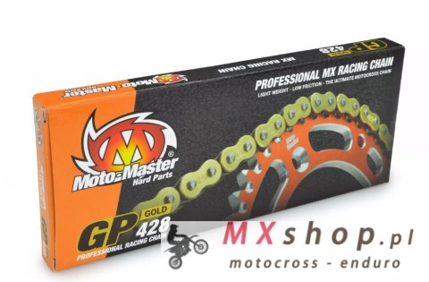MOTO-MASTER ŁAŃCUCH NAPĘDOWY GP-428 MX PROFESSIONAL MOTOCROSS RACING CHAIN BEZ ORINGÓW KOLOR ZŁOTY (134 OGNIW, ZAPINKA W ZESTAWI MOTO-MASTER ŁAŃCUCH NAPĘDOWY GP-428 MX PROFESSIONAL MOTOCROSS RACING CHAIN BEZ ORINGÓW KOLOR ZŁOTY (134 OGNIW, ZAPINKA W ZESTAWI