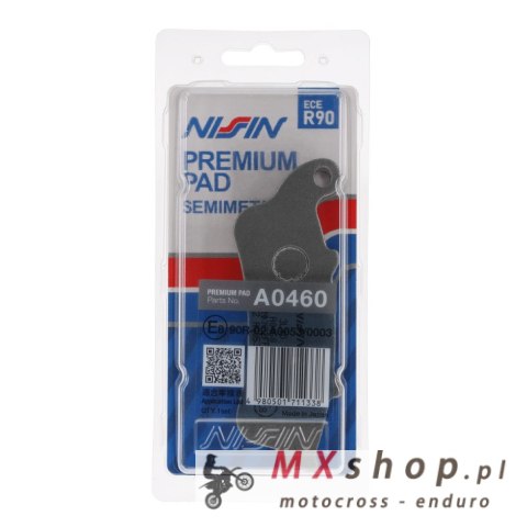 NISSIN KLOCKI HAMULCOWE KH261 / KH281 PREMIUM SEMI-METALLIC (SPIEK METALICZNY) (8,5MM) (ECE R90) (MADE IN JAPAN) (2P-250NS) NISSIN KLOCKI HAMULCOWE KH261 / KH281 PREMIUM SEMI-METALLIC (SPIEK METALICZNY) (8,5MM) (ECE R90) (MADE IN JAPAN) (2P-250NS)