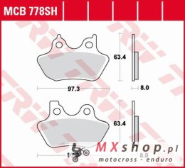 TRW ZF KLOCKI HAMULCOWE KH400 SINTER STREET XL 883 99-03, XL 1200 00-03, FLHRI / FLSTC / FXD 1450 99-07, FLHRC / FLHX / FXDL 158