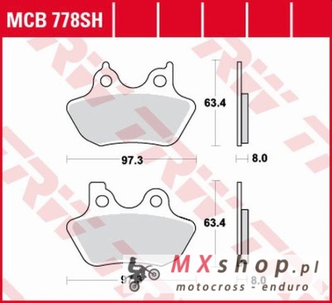 TRW ZF KLOCKI HAMULCOWE KH400 SINTER STREET XL 883 99-03, XL 1200 00-03, FLHRI / FLSTC / FXD 1450 99-07, FLHRC / FLHX / FXDL 158