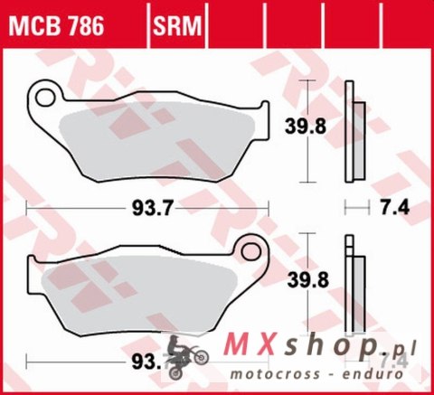 TRW ZF KLOCKI HAMULCOWE KH430 ORGANIC YAMAHA YP 125 X-MAX '06-'09, XP 250 X-MAX '05-'09 PRZÓD
