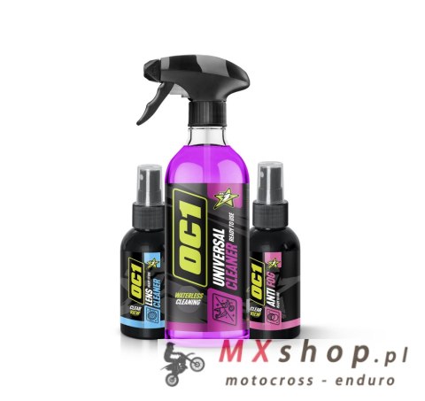 OC1 ZESTAW HELMET & VISIOR Lens Cleaner 100ml + Anti Fog 100ml + Universal Cleaner 0,45L