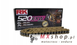 RK ŁAŃCUCH NAPĘDOWY 520EXW-120 (XW-RING) ZAKUWKA (CLF) W ZESTAWIE KOLOR STANDARD (POJEMNOŚĆ: DO 750 CCM) (34,3 KN)