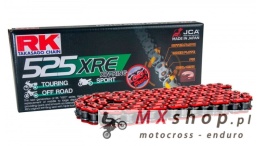 RK ŁAŃCUCH NAPĘDOWY BB525XRE-124 (XW-RING) ZAKUWKA (CLF) W ZESTAWIE KOLOR CZERWONY (POJEMNOŚĆ: DO 1000 CCM) (42 KN)