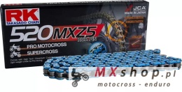 RK ŁAŃCUCH NAPĘDOWY (MOTOCROSS) 520MXZ5-120 ZAPINKA (CL) W ZESTAWIE KOLOR NIEBIESKI (POJEMNOŚĆ: DO 500 CCM) (37,8 KN)