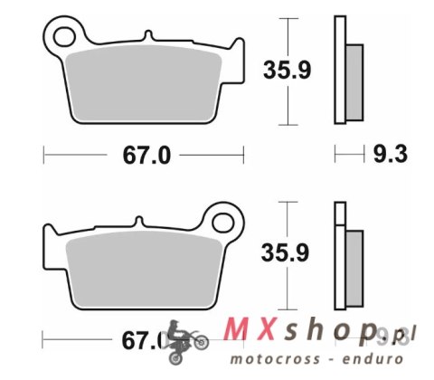 SBS KLOCKI HAMULCOWE NOWOŚĆ KH367 OFF-ROAD CARBON PASUJE DO: YAMAHA YZ/YZF, KAWASAKI KXF, SUZUKI RMZ TYŁ