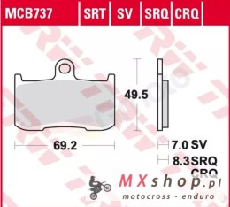 TRW ZF KLOCKI HAMULCOWE KH347 SPIEK METALICZNY SINTER RACING KAWASAKI Z 800 13-17, Z 900 17-21, Z 1000 03-06, SUZUKI GSX 750 17-