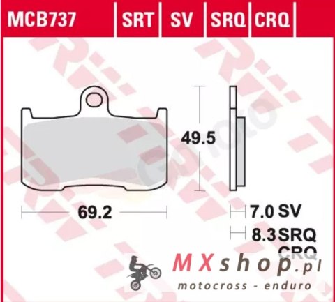 TRW ZF KLOCKI HAMULCOWE KH347 SPIEK METALICZNY SINTER RACING KAWASAKI Z 800 13-17, Z 900 17-21, Z 1000 03-06, SUZUKI GSX 750 17-