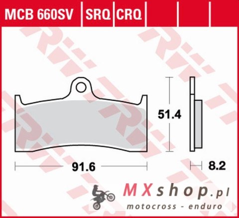 TRW ZF KLOCKI HAMULCOWE KH424 SINTER STREET BUELL M2/S3/X1 1200 '98-'02, HONDA CB 1300 '98-'00, KAWASAKI ZX-7RR '96-'99, MV AUGU