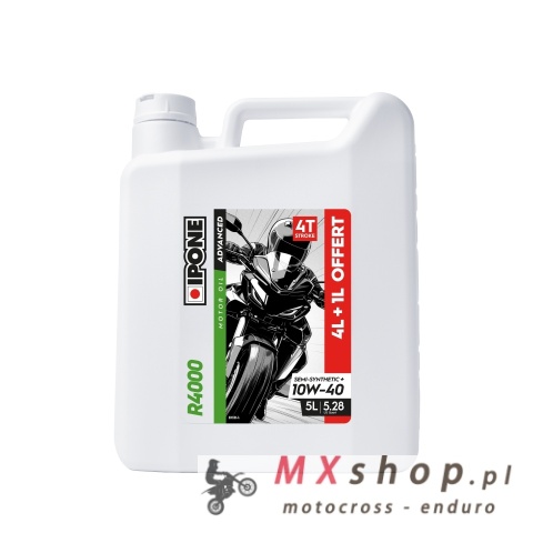 IPONE R4000 10W40 OLEJ SILNIKOWY SEMISYNTETYK 5L (ESTER, MA2) - PROMOCJA 4+1 (AKC) (4)ZASTĘPUJE 800031