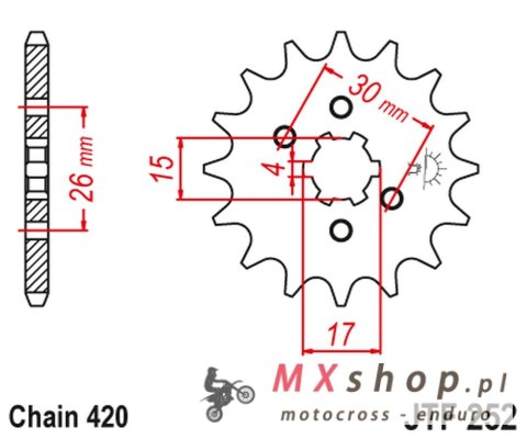 JT ZĘBATKA PRZEDNIA 261 12 HONDA MBX/MTX 50 (26113JT) (ŁAŃC. 420)